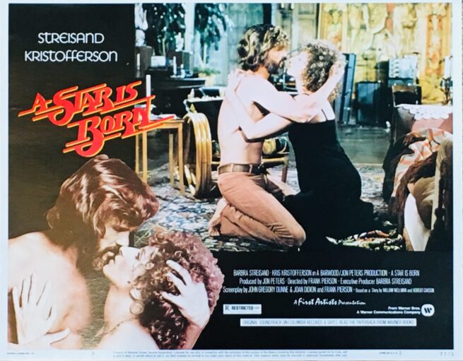 Original vintage US cinema lobby card for A Star Is Born with Barbra Streisand and Kris Kristofferson