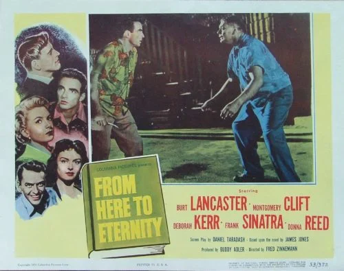 Original vintage US cinema lobby card for 1953 World War II Drama, From Here to Eternity