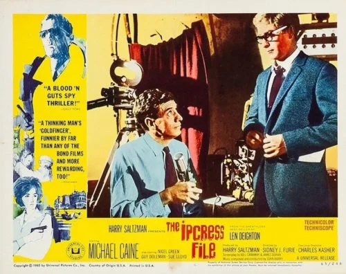 Original vintage US cinema lobby card for Michael Caine in The Ipcress File