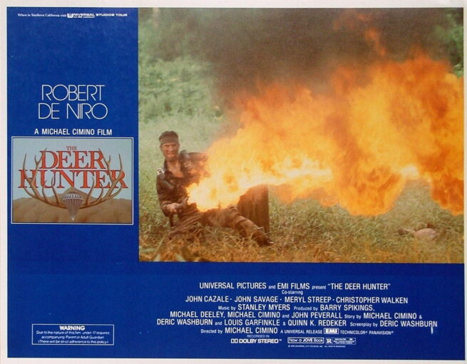 Original US cinema Lobby Card for Vietnam War movie, The Deer Hunter