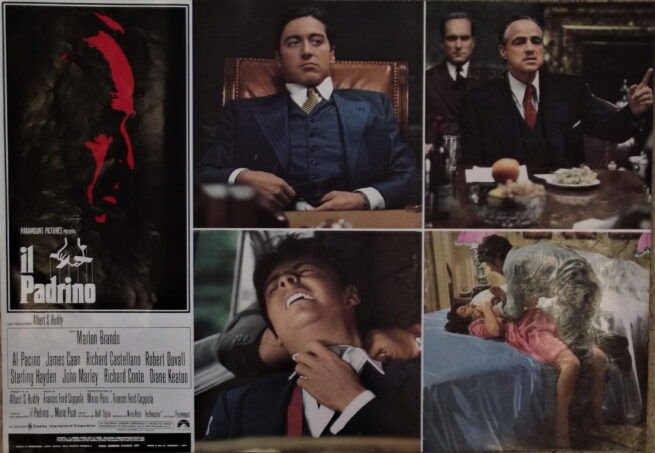 Original vintage Italian cinema poster for 1972's Oscar winning movie, The Godfather
