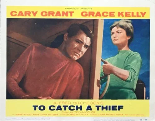 Original vintage US lobby card poster for 1955 Hitchcock movie, To Catch a Thief