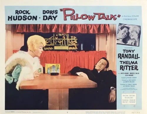 Original vintage US cinema lobby card for the Rock Hudson and Doris Day comedy, Pillow Talk