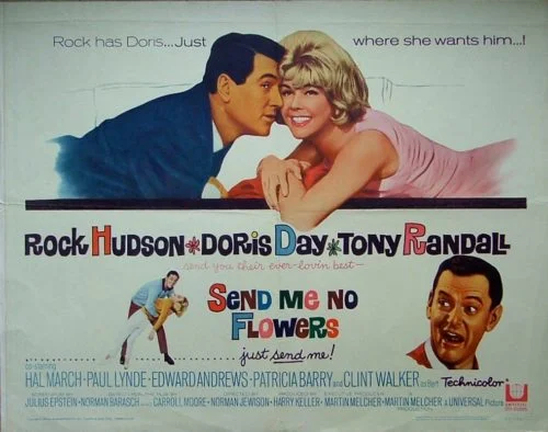 Original vintage US cinema poster for Doris Day and Rock Hudson comedy, Send Me No Flowers