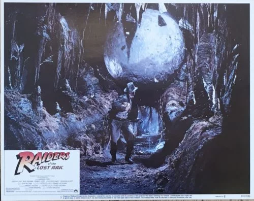 Original vintage US cinema lobby card movie poster for Raiders of the Lost Ark