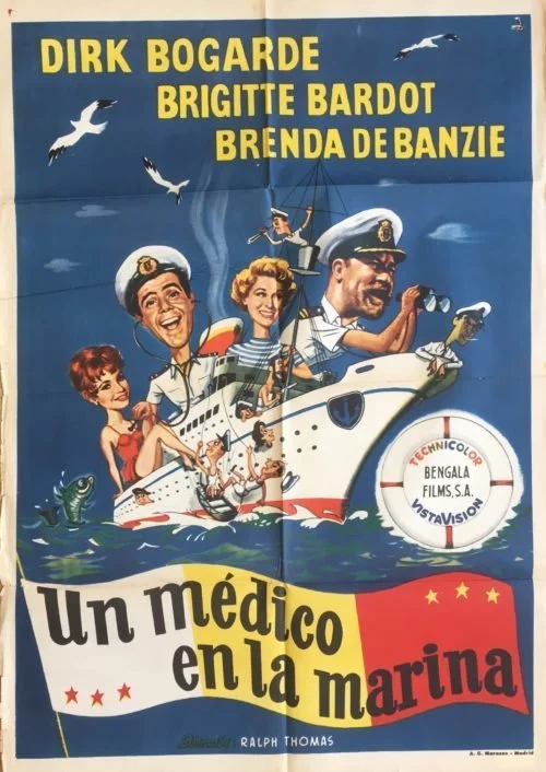 Original vintage Spanish cinema movie poster for Doctor at Sea
