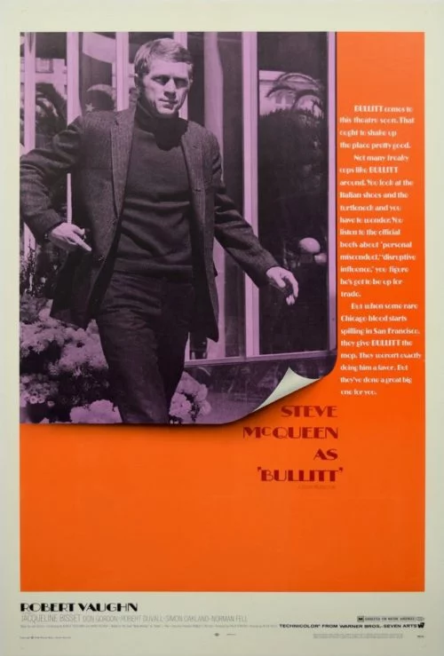 Original vintage US cinema movie poster for Bullitt