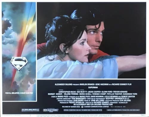 Original vintage US cinema lobby card movie poster for Superman
