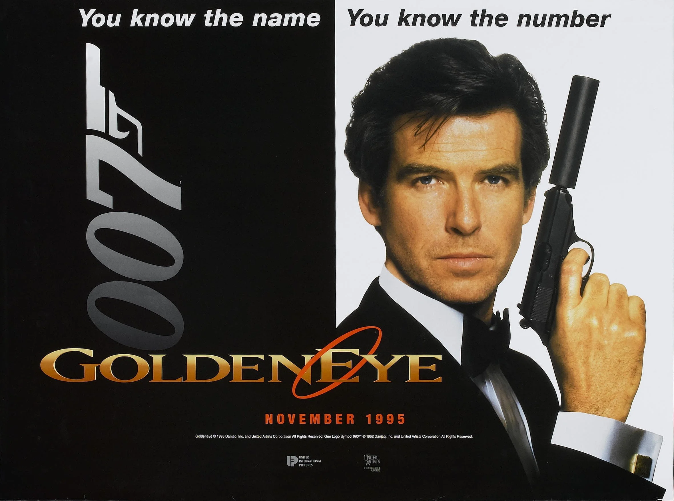 Vintage original UK cinema film poster for James Bond movie Giokldeneye