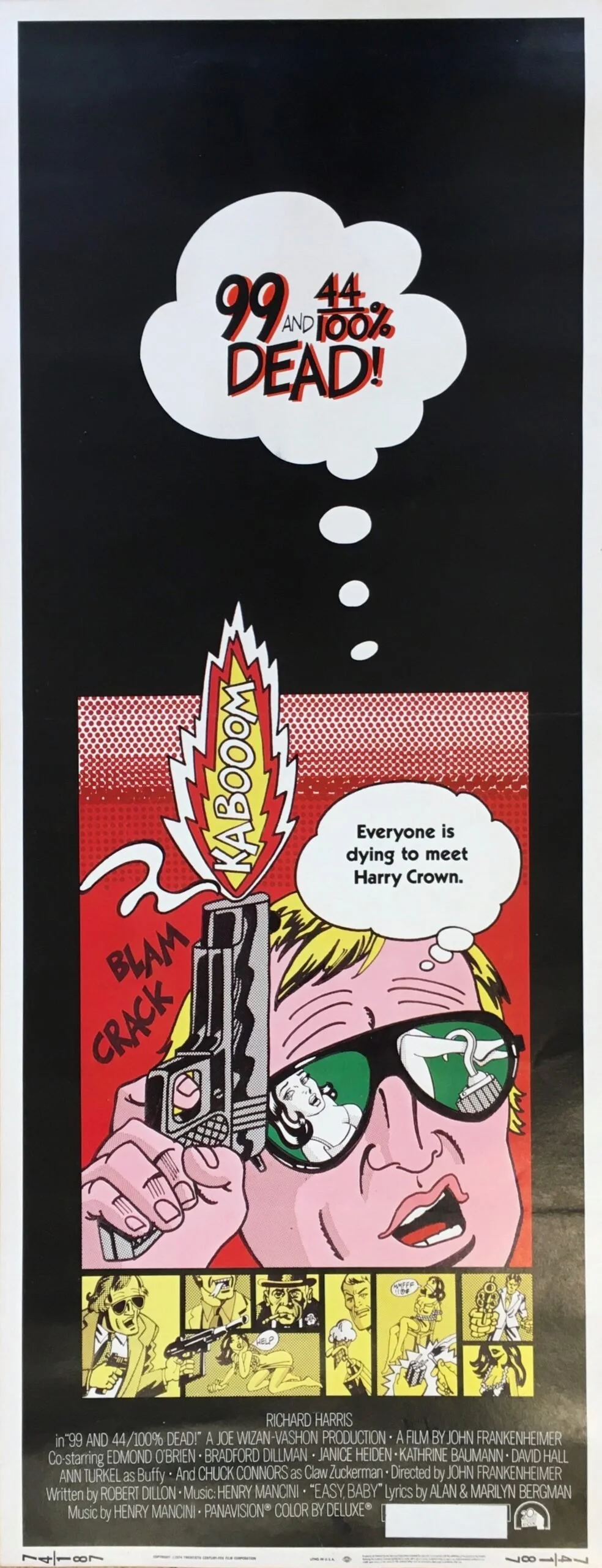 original vintage cinema movie poster with pop art design by Bill Gold, inspired by Roy Lichtenstein