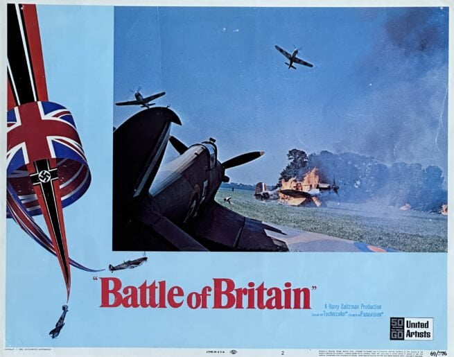 Original vintage cinema lobby card movie poster for war classic, Battle of Britain