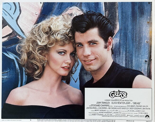 Original cinema lobby card movie poster for high school musical Grease