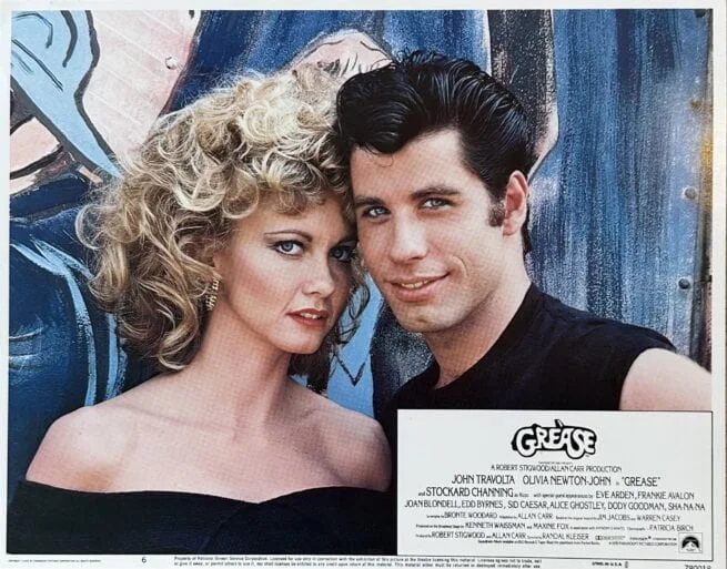 Original cinema lobby card movie poster for high school musical Grease